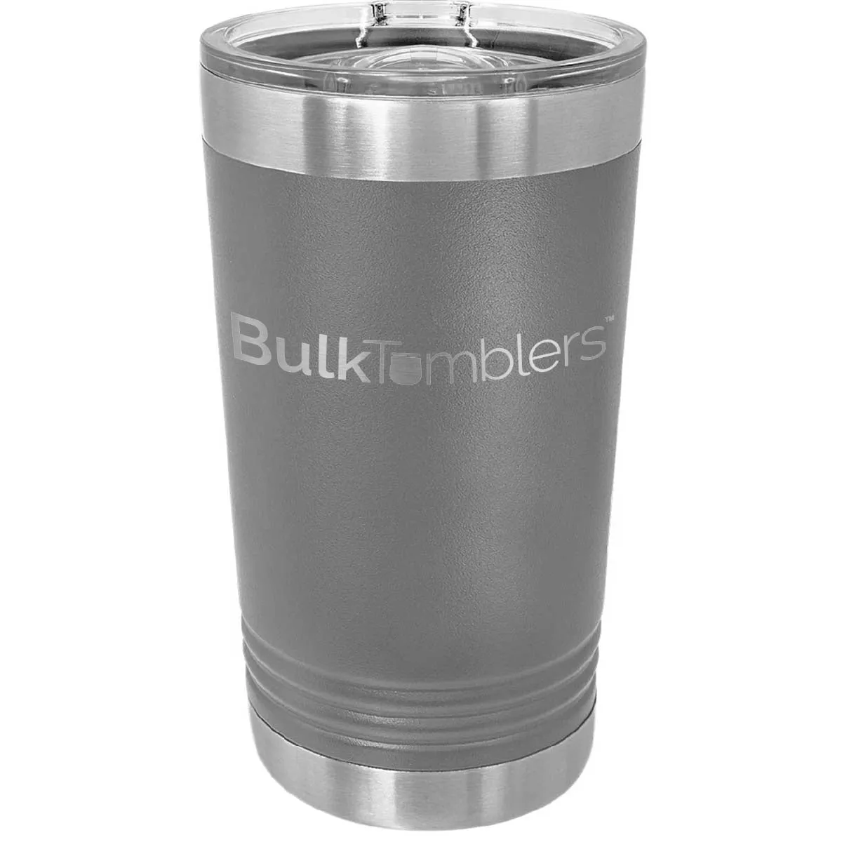 16 oz Pint Glass w Logo Laser Engraved on Insulated Stainless Steel Beer Tumblers   Lid