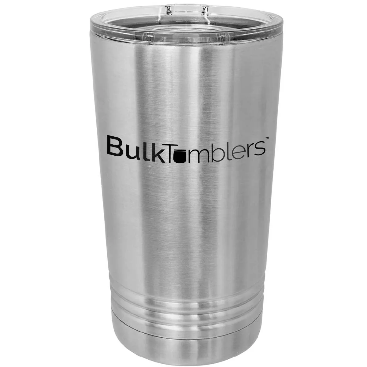 16 oz Pint Glass w Logo Laser Engraved on Insulated Stainless Steel Beer Tumblers   Lid