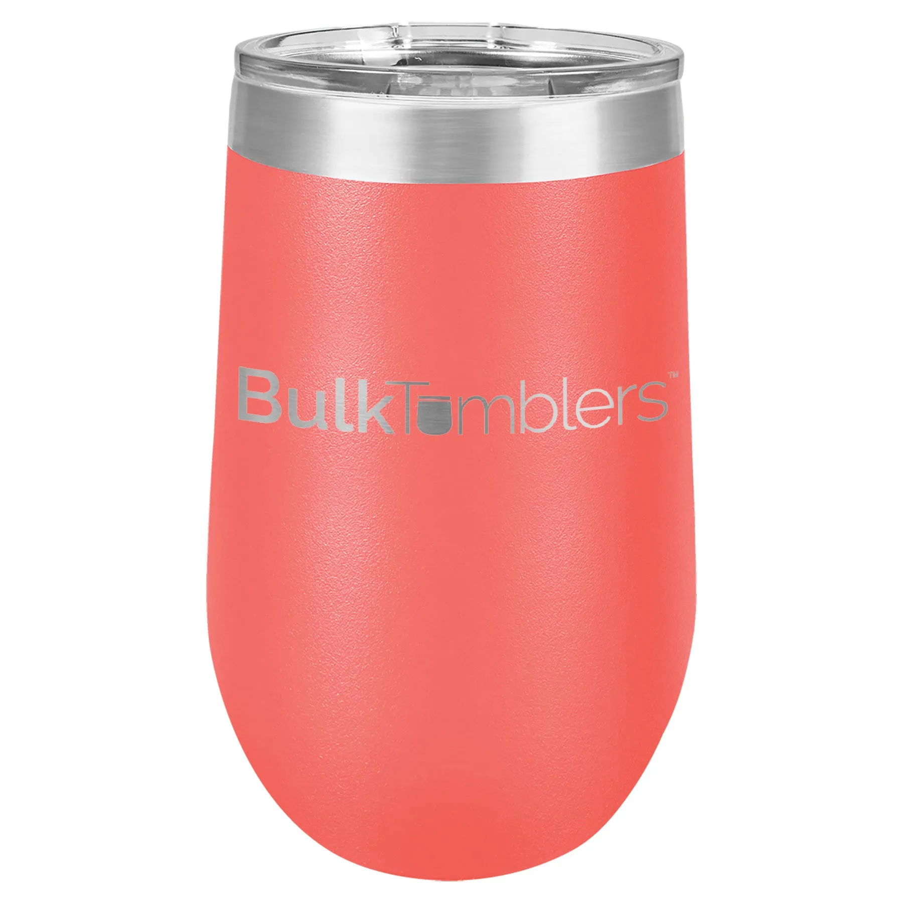 16 oz Wine Tumbler with Logo Laser Engraved on Insulated Stainless Steel Wine Tumblers   Lid