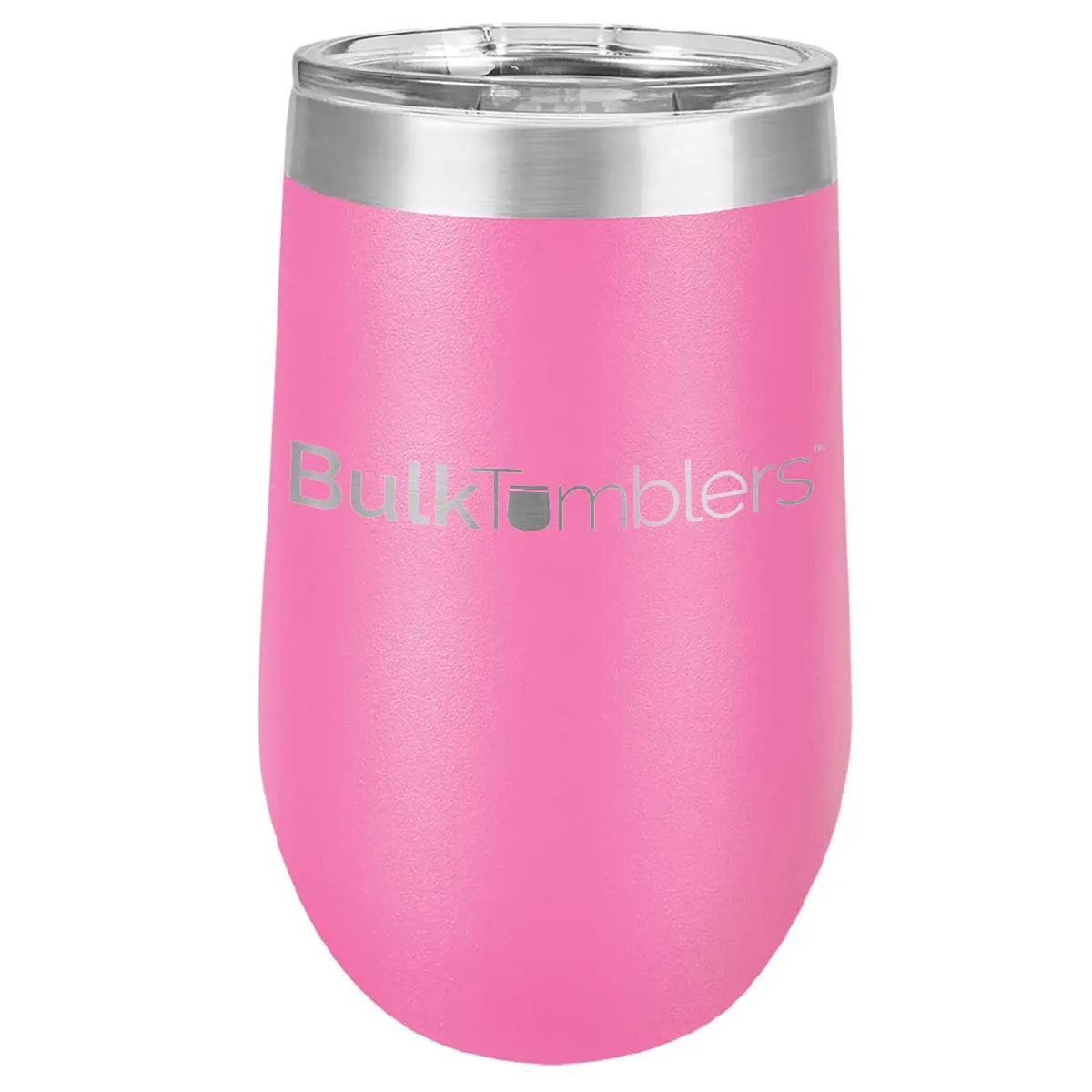 16 oz Wine Tumbler with Logo Laser Engraved on Insulated Stainless Steel Wine Tumblers   Lid