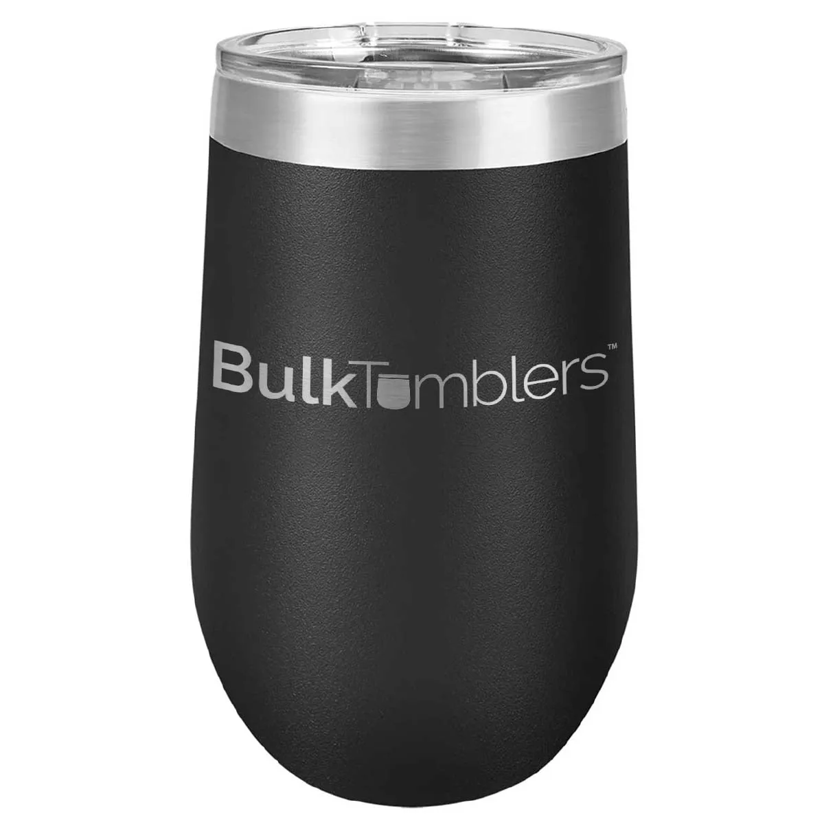 16 oz Wine Tumbler with Logo Laser Engraved on Insulated Stainless Steel Wine Tumblers   Lid