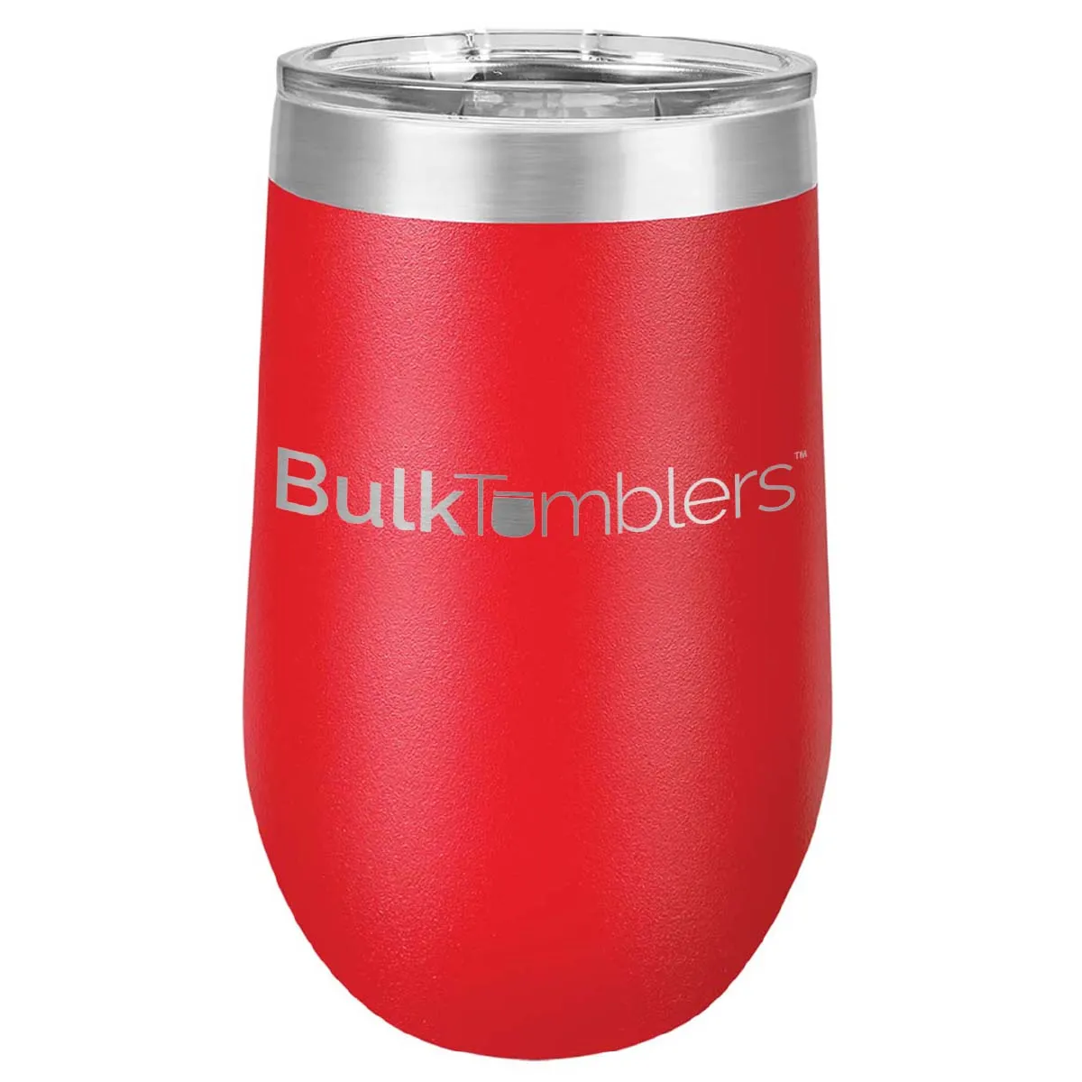 16 oz Wine Tumbler with Logo Laser Engraved on Insulated Stainless Steel Wine Tumblers   Lid