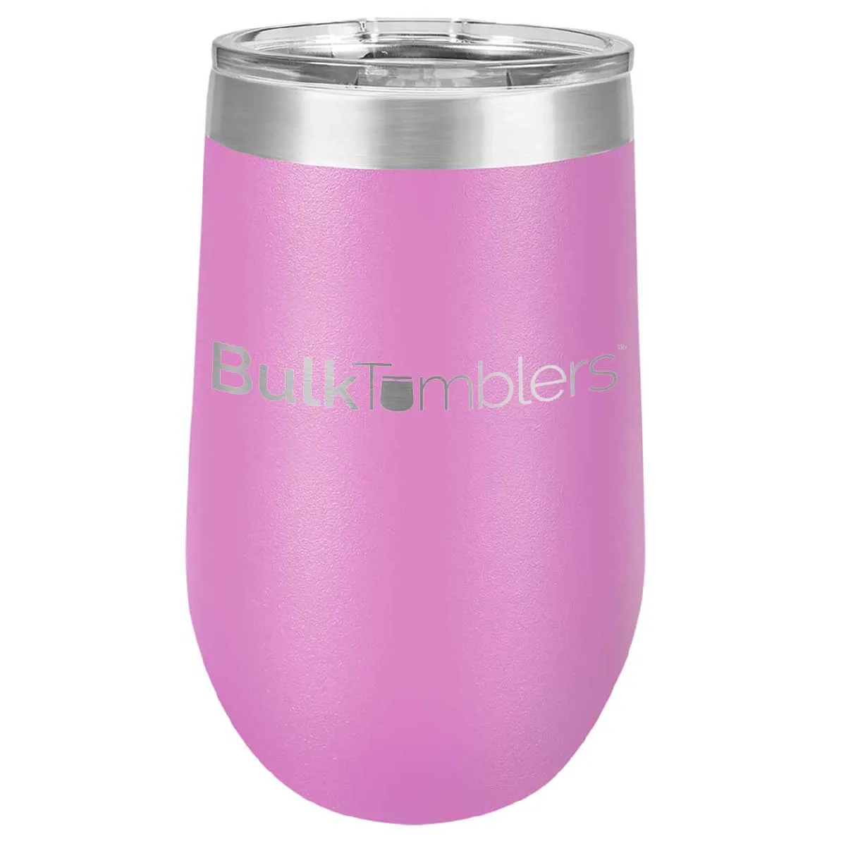 16 oz Wine Tumbler with Logo Laser Engraved on Insulated Stainless Steel Wine Tumblers   Lid