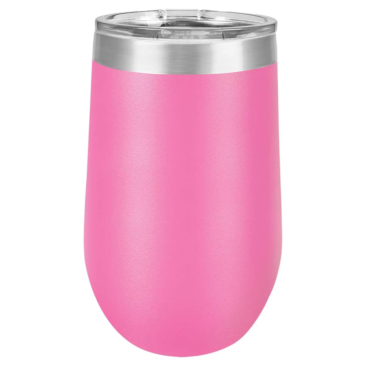 16 oz Wine Tumbler with Logo Laser Engraved on Insulated Stainless Steel Wine Tumblers   Lid