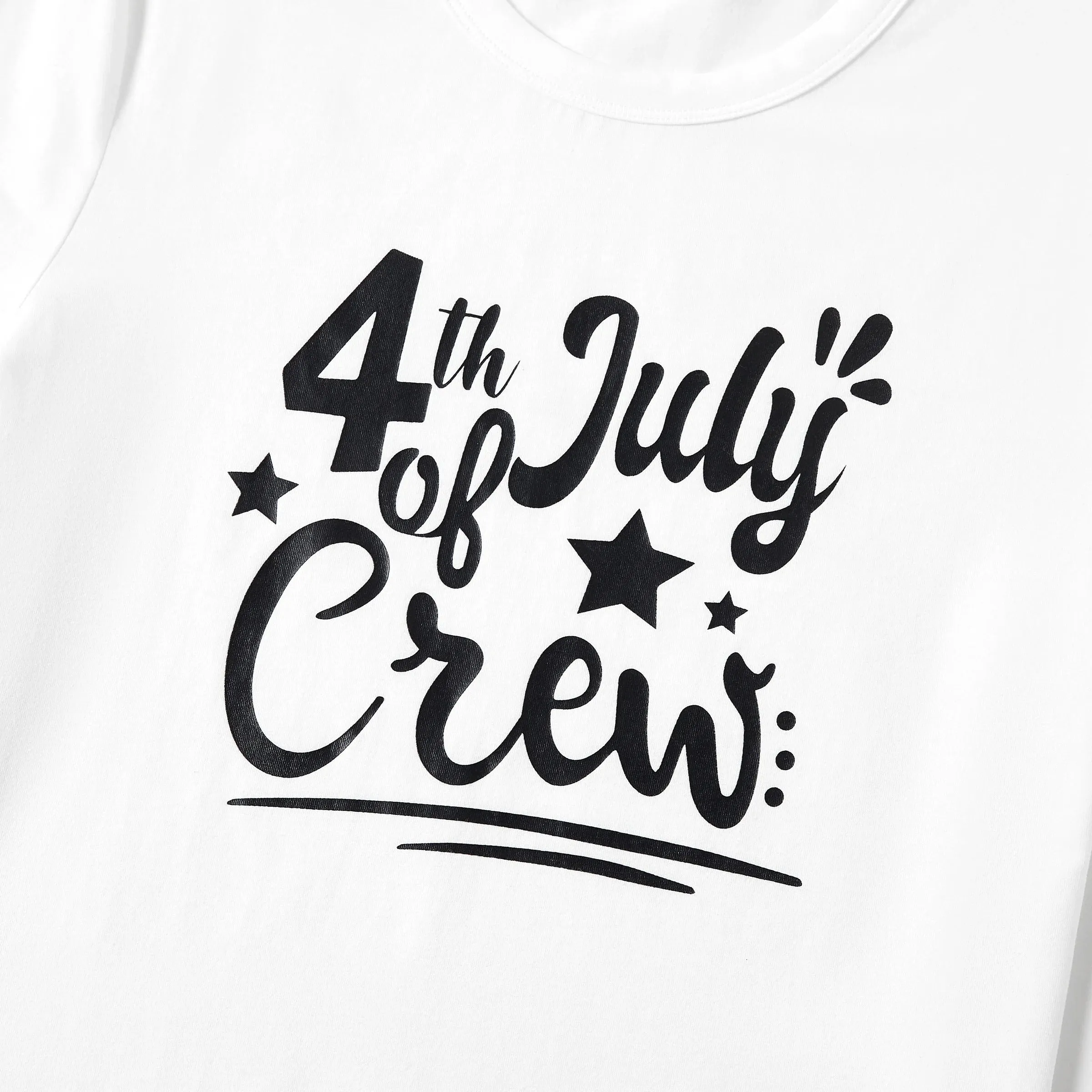 4th of July Independence Day Family Matching Shirts Crew Short-Sleeve Cotton Top