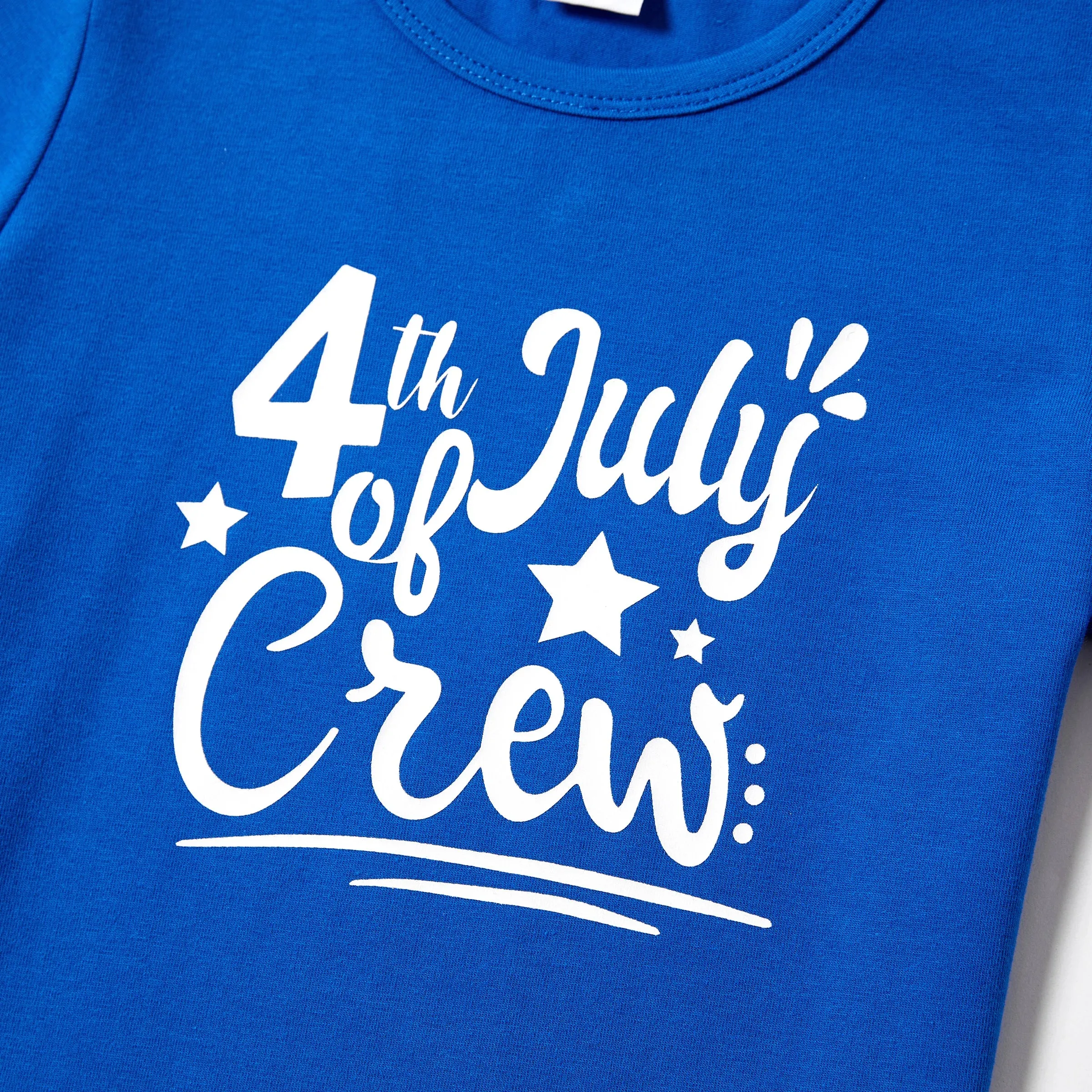 4th of July Independence Day Family Matching Shirts Crew Short-Sleeve Cotton Top