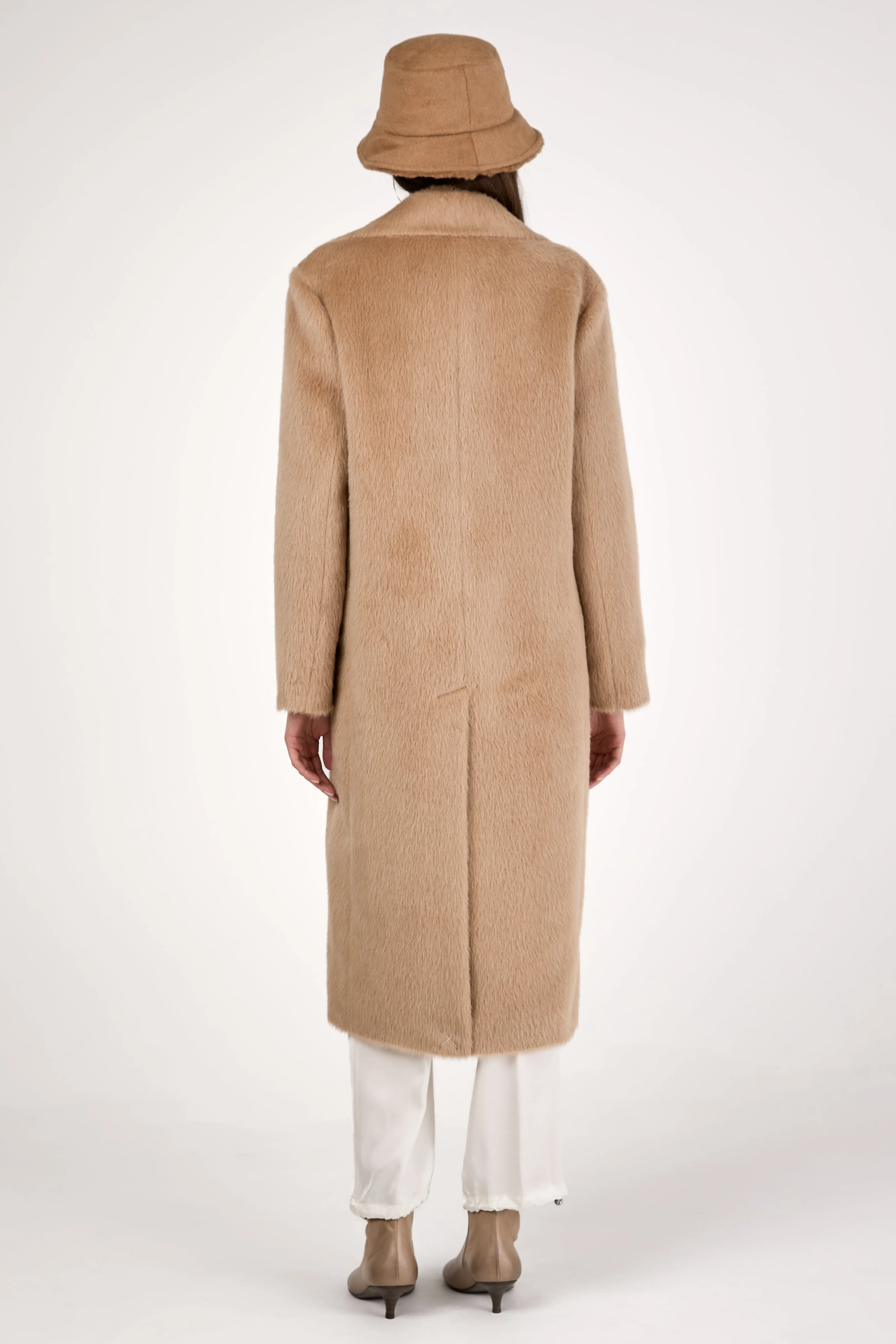 Alpaca Long Coat in Camel