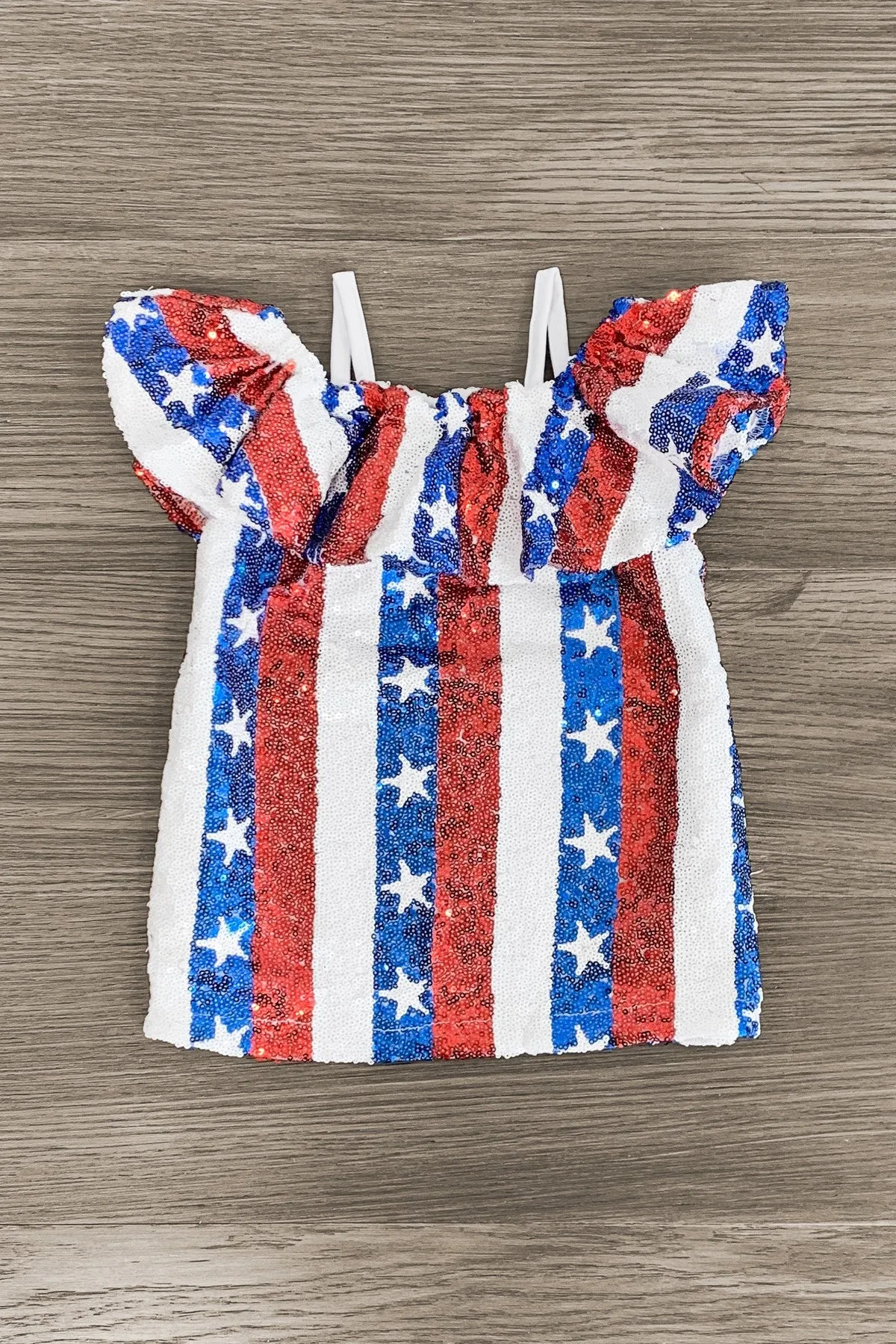 American Sequin Stars & Stripes Denim Short Set