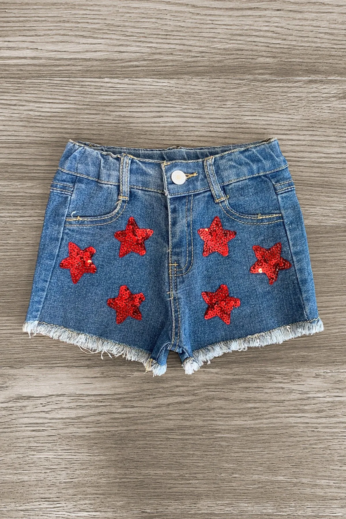 American Sequin Stars & Stripes Denim Short Set