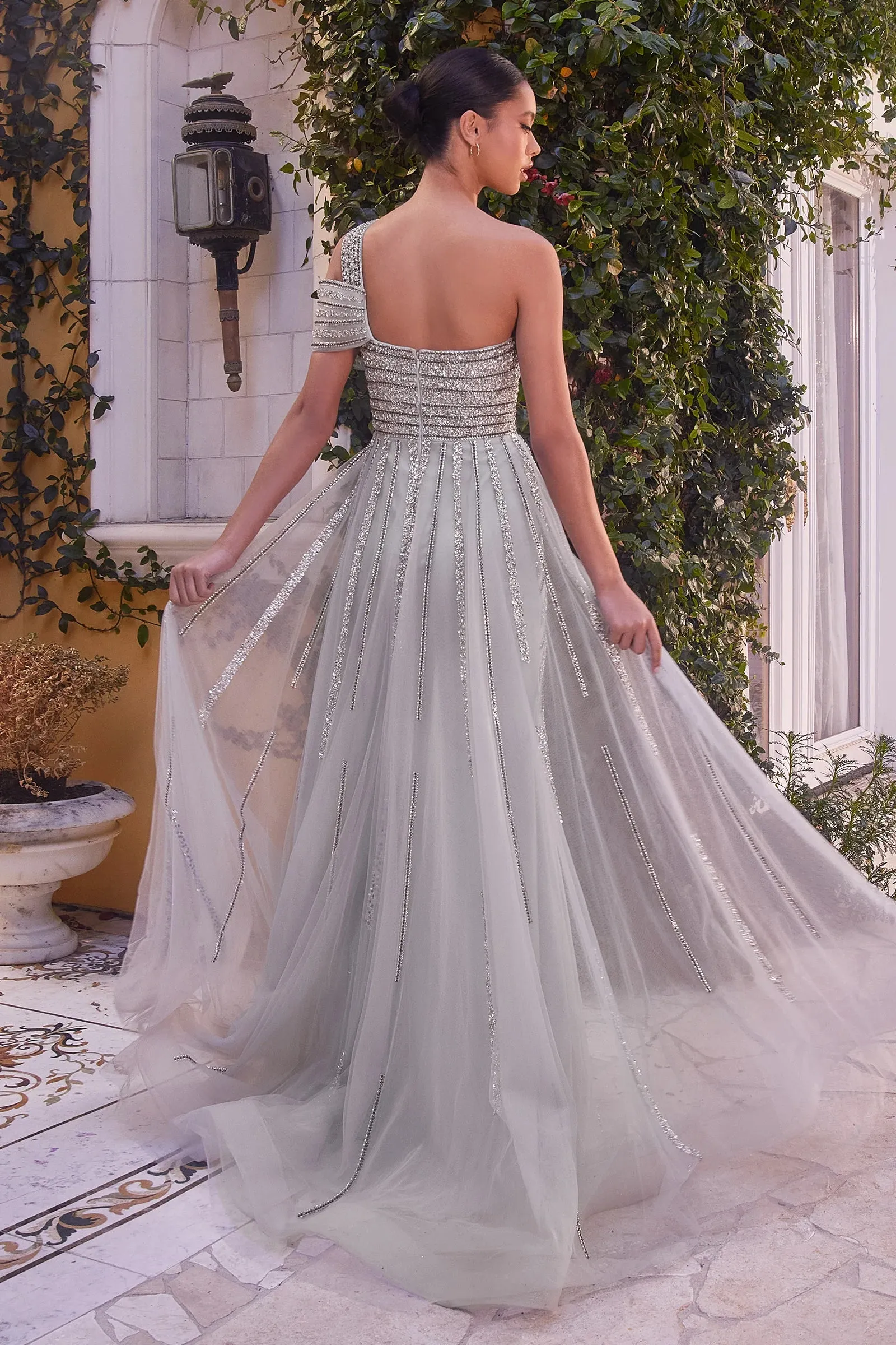 Andrea & Leo - A1314 - Evening Gown with Linear Beading