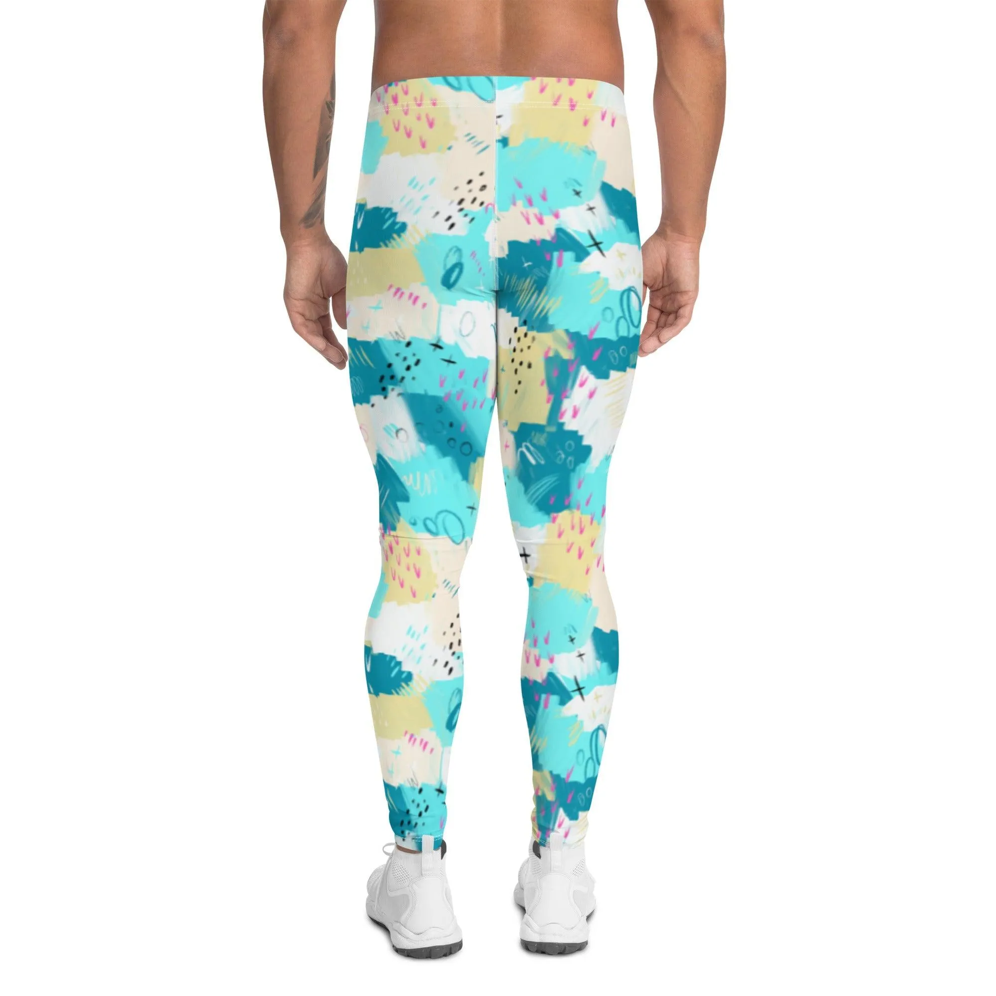 Aqua Abstract Men's Leggings