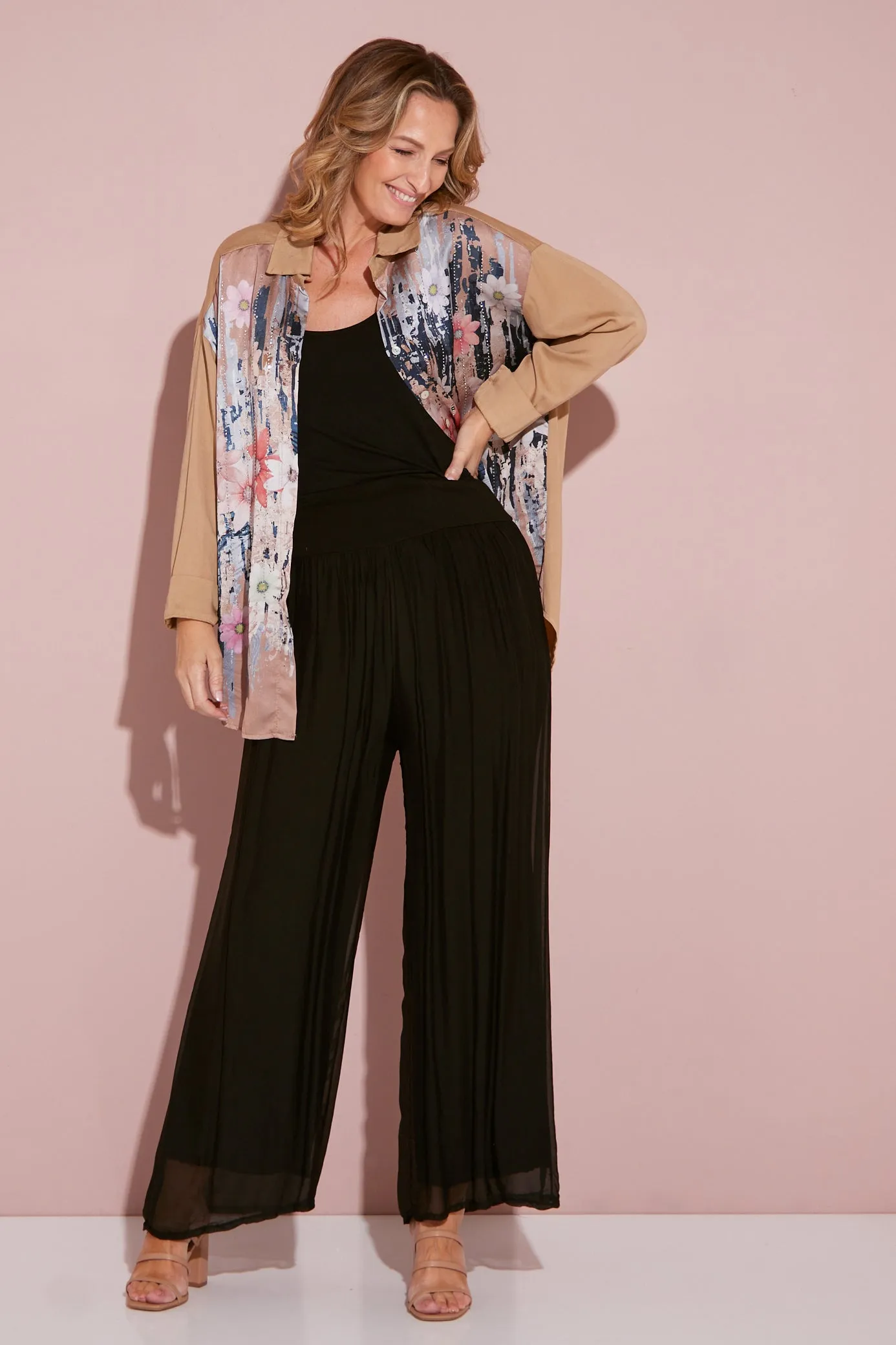 Arlette Silk Pants - Black