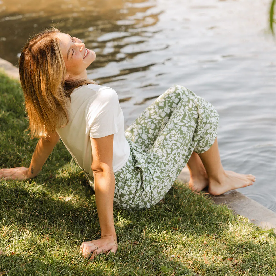 Audrey Wide Leg Pants, Sage Ivy