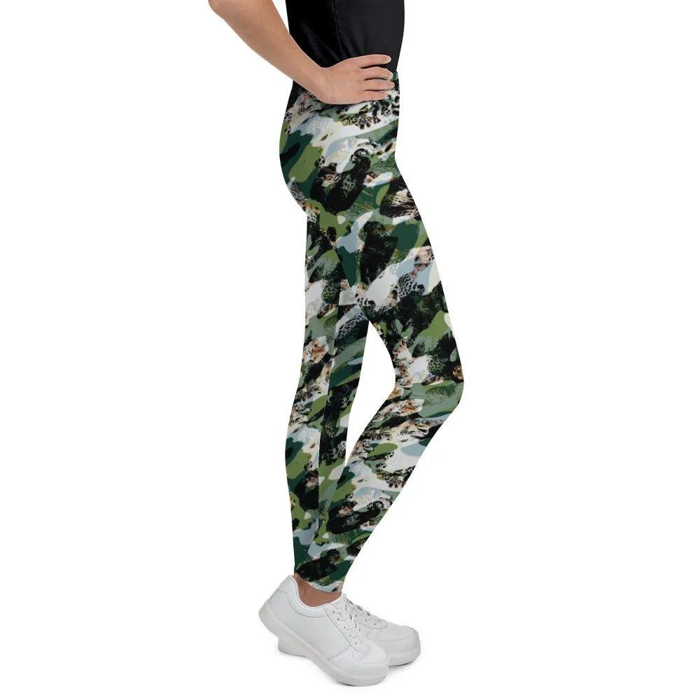 Black Camouflage Youth Leggings