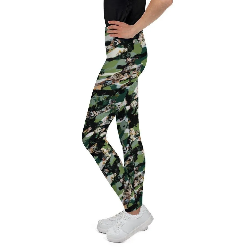 Black Camouflage Youth Leggings