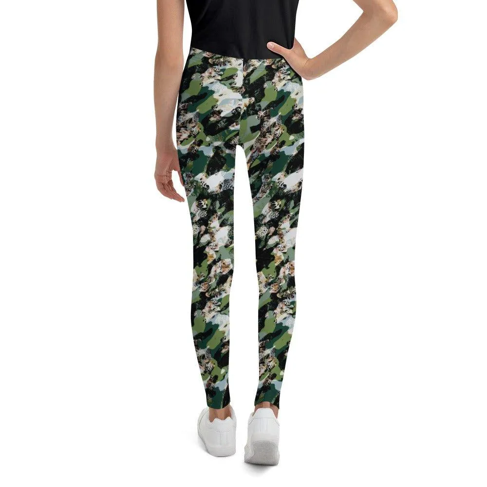 Black Camouflage Youth Leggings