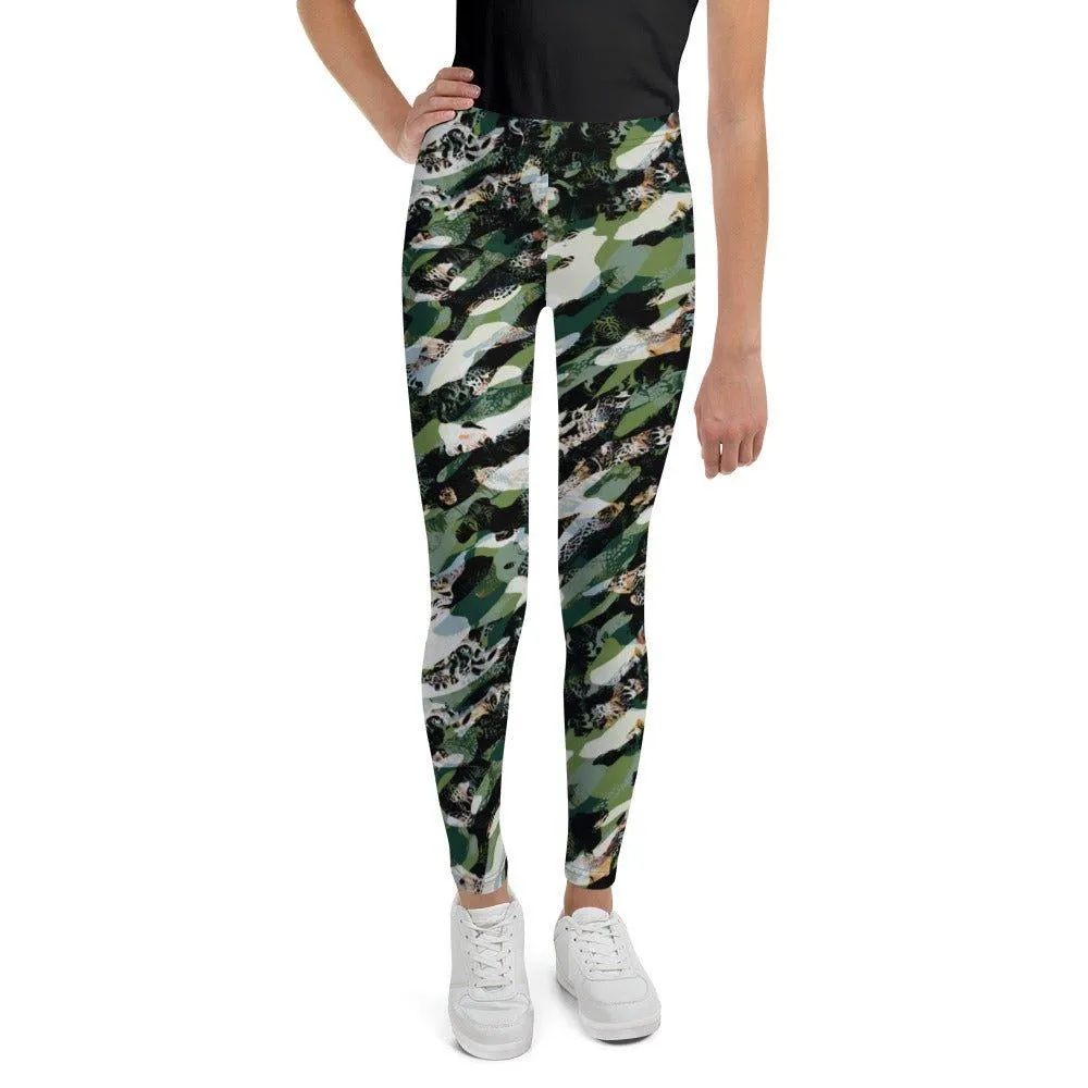 Black Camouflage Youth Leggings