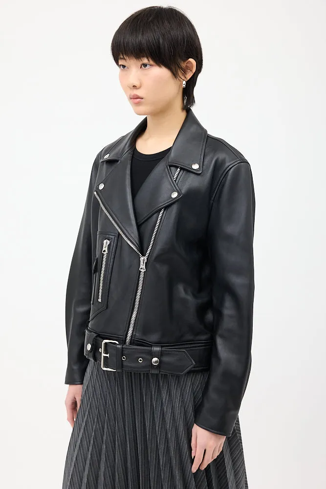 Black Leather New Merlyn Biker Jacket