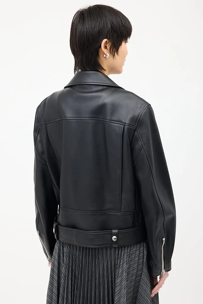 Black Leather New Merlyn Biker Jacket