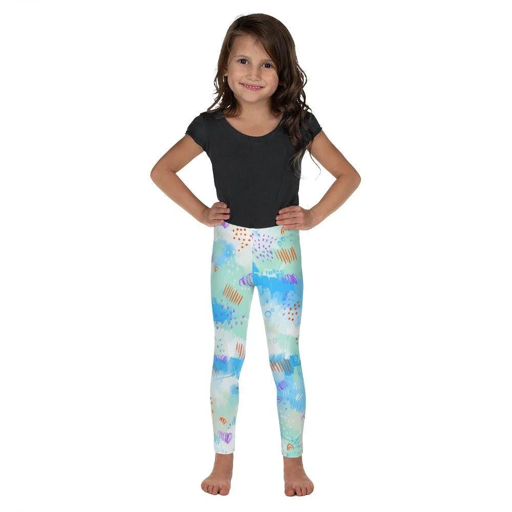 Blue Abstract Art Kid's Leggings