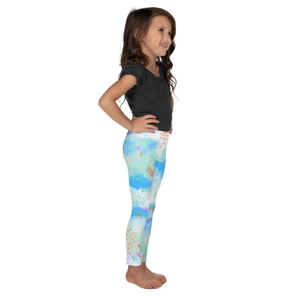 Blue Abstract Art Kid's Leggings