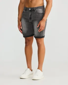 Charcoal Denim Shorts