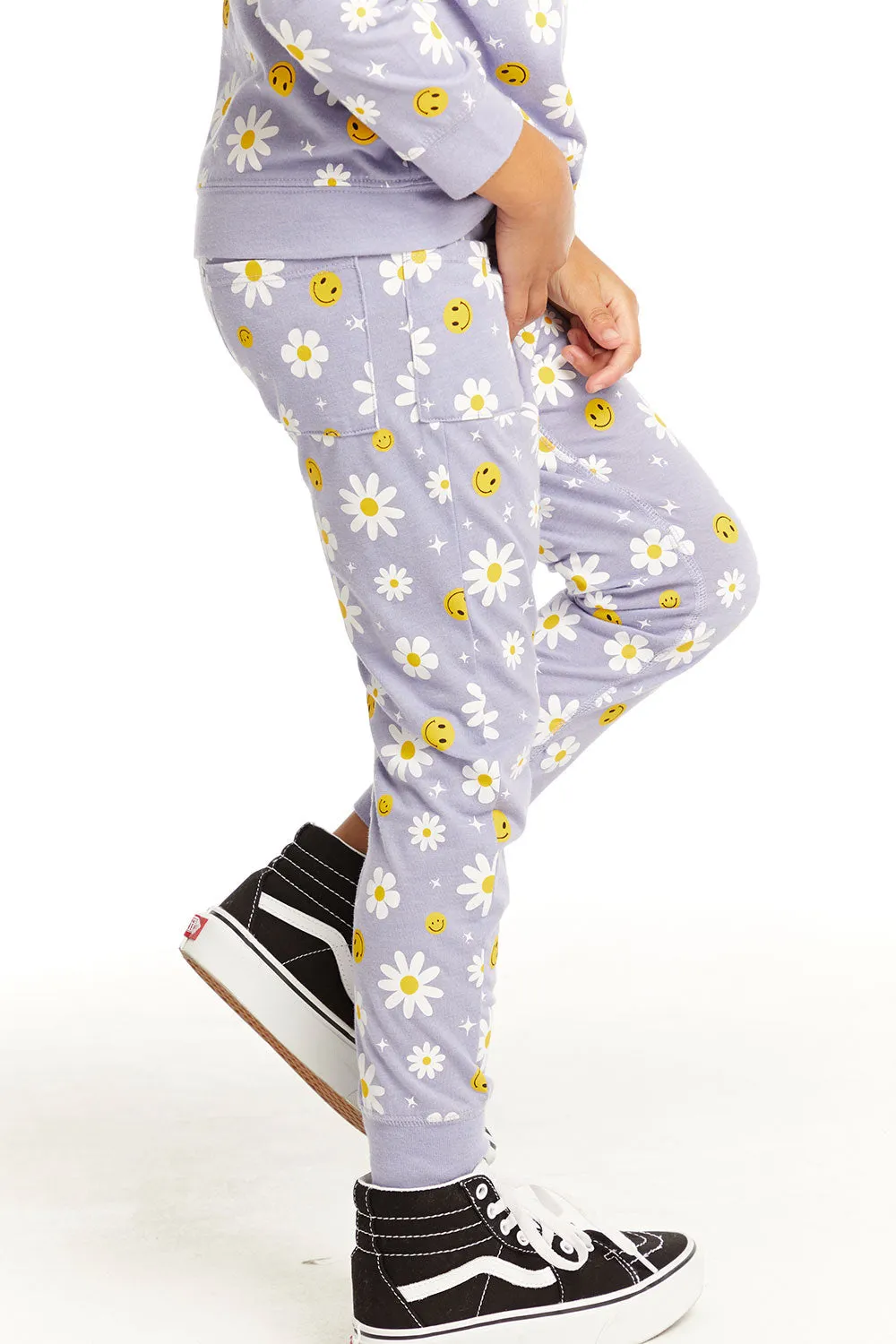 Chaser Smiley Daisies Slim Joggers