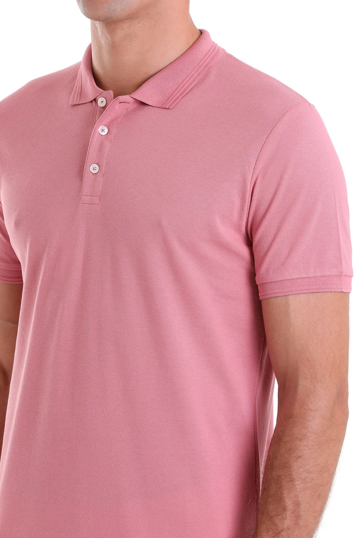 Comfort Fit Basic Plain 100% Cotton Rose Polo T-Shirt