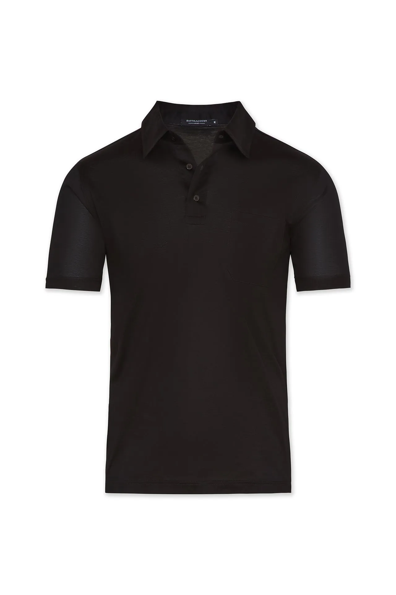 David August Mercerized Cotton Polo Black