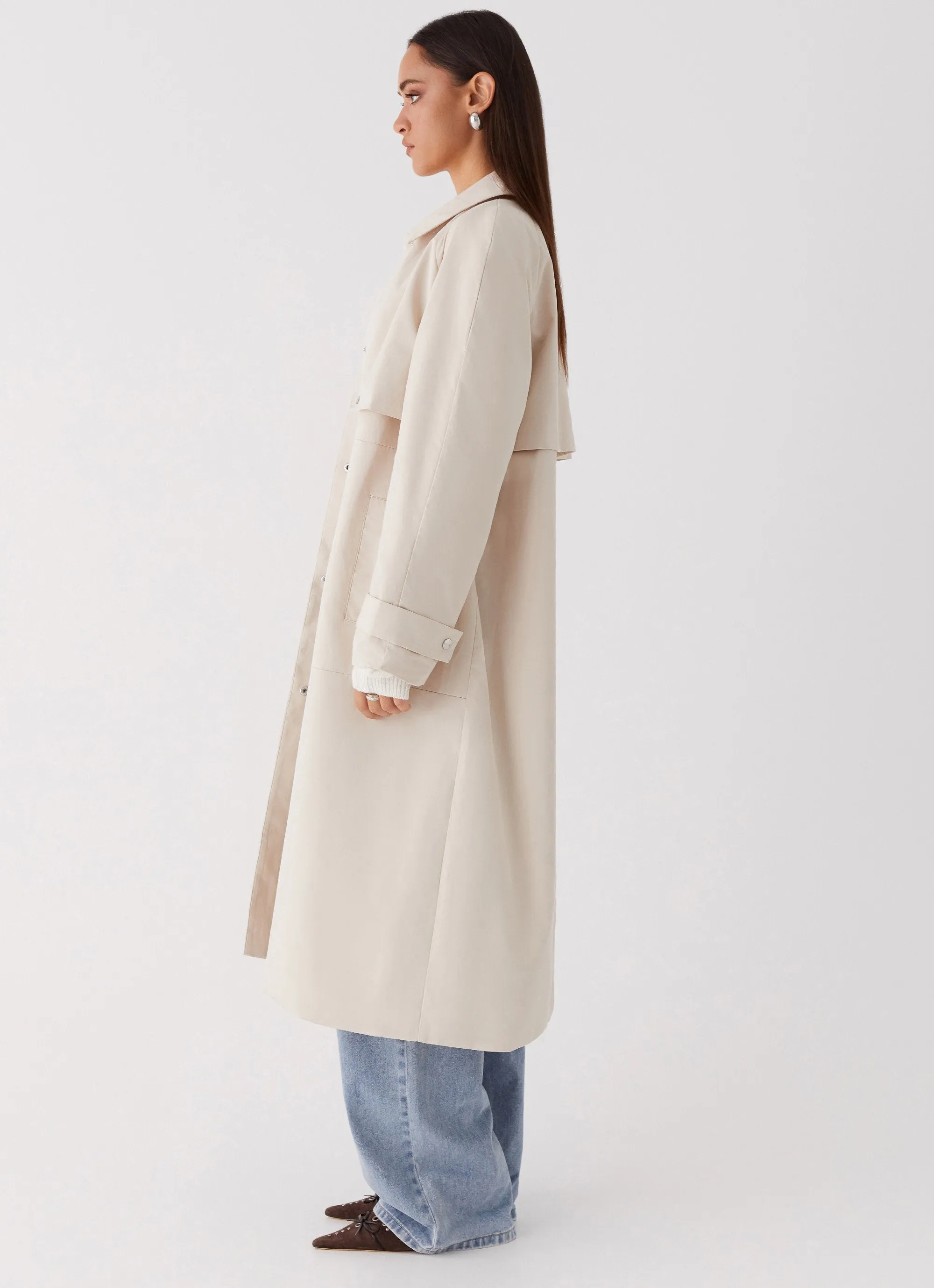 Fill The Void Oversized Trench Coat - Ivory