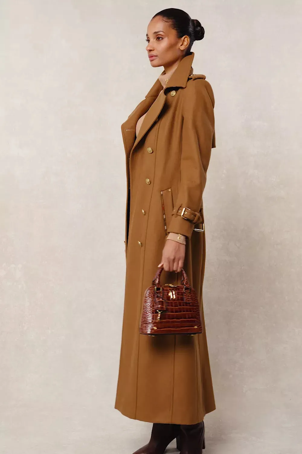 Full Length Chelsea Trench Coat (Dark Camel)