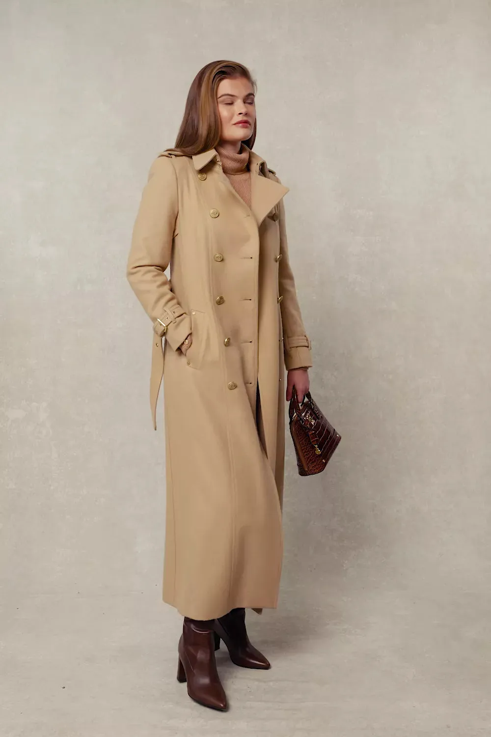 Full Length Marlborough Trench Coat (Camel)