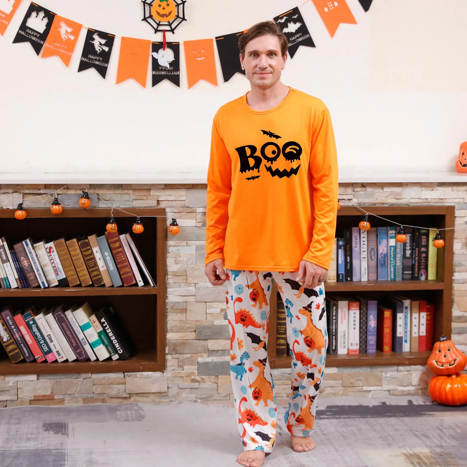 Halloween Family Pajama Trick or Treat Boo Matching Halloween Skull Print Sleepwear Family Look Pyjamas