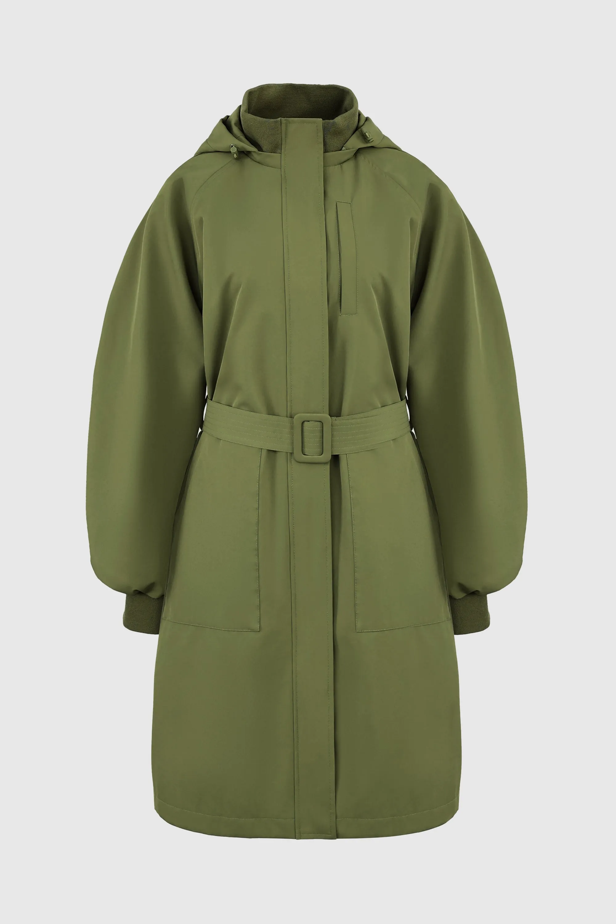 Hooded Belted Trench