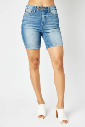 Judy Blue High Waist Tummy Control Double Button Bermuda Shorts