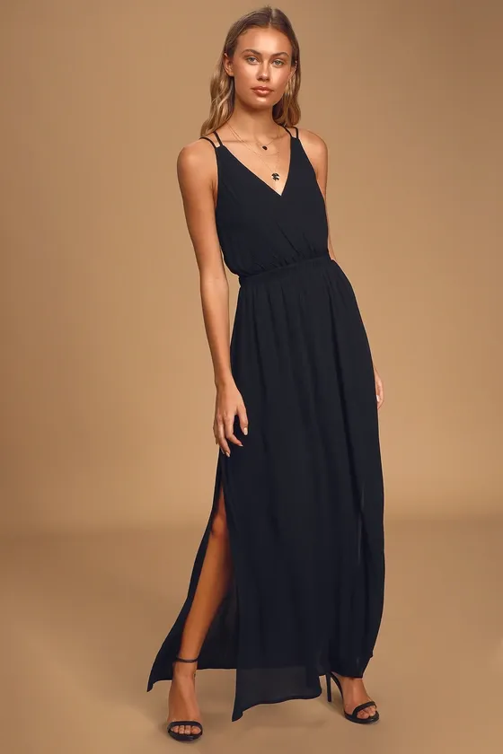 Lost in Paradise Black Maxi Dress