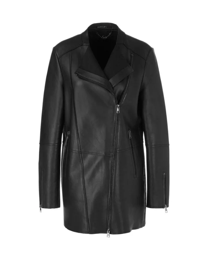 Marc Cain Leather Hip Length Jacket