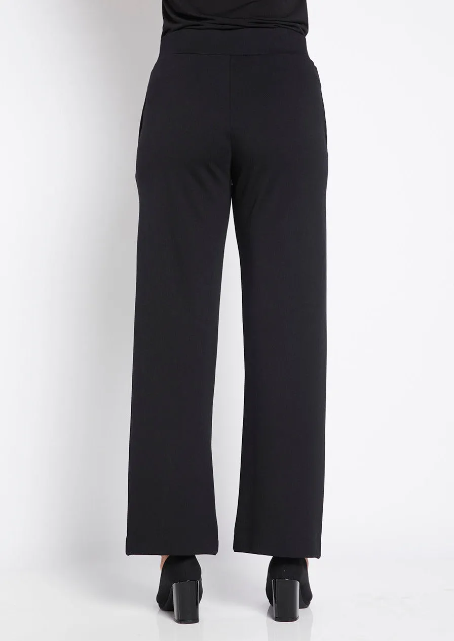 Marist ponte wide leg pant in Black