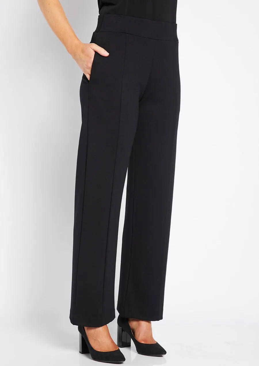 Marist ponte wide leg pant in Black