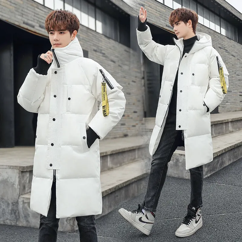 Men Warm Long Parka Casual Coat Zipper Padded Puff Jacket | 550