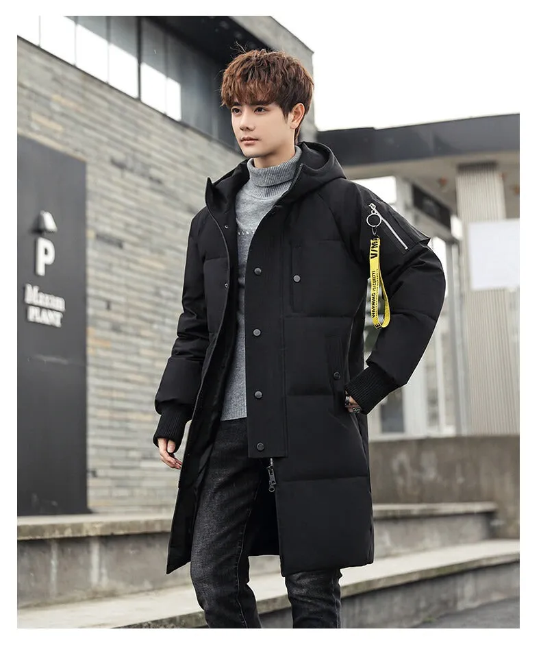 Men Warm Long Parka Casual Coat Zipper Padded Puff Jacket | 550