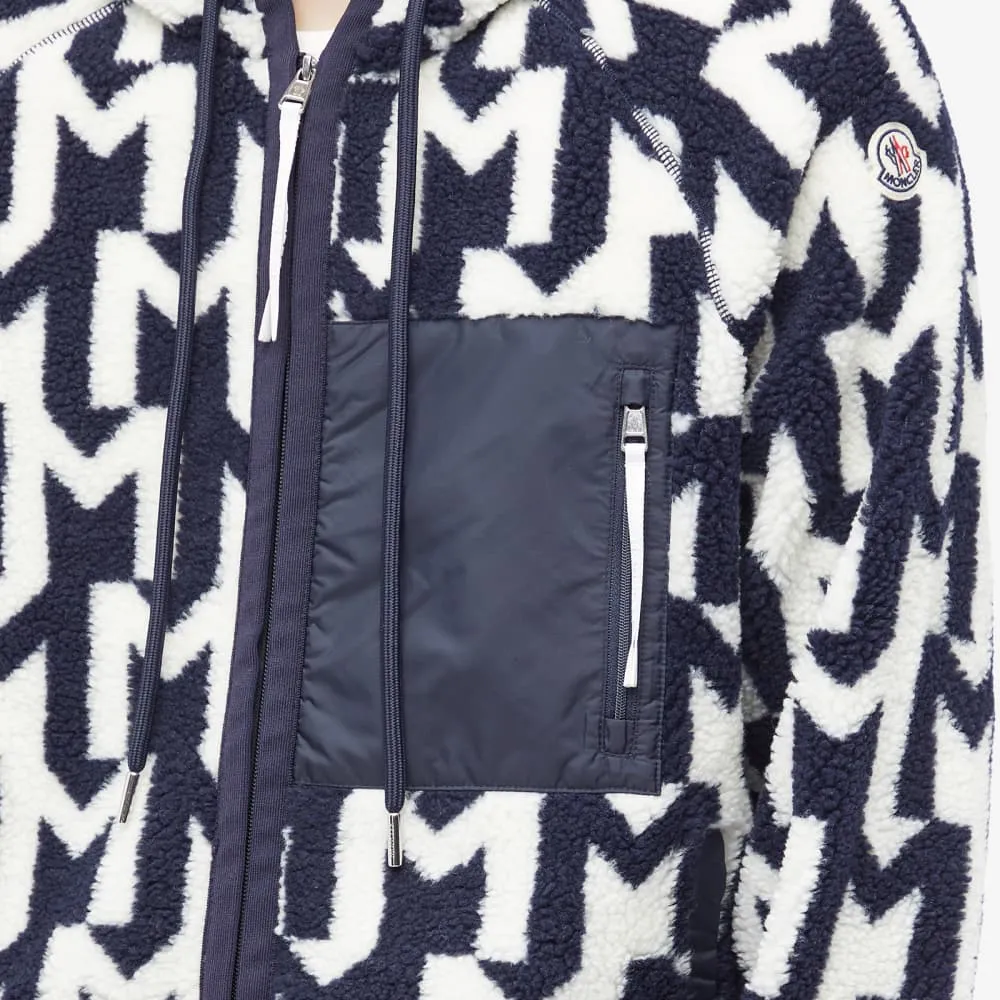 Moncler Sheepskin coat with monogram, white