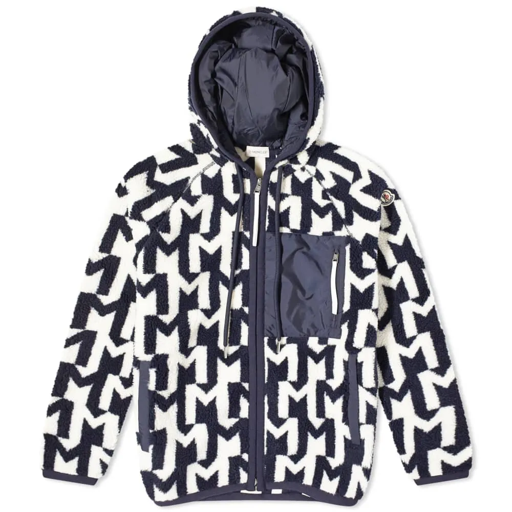 Moncler Sheepskin coat with monogram, white