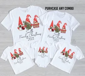 *MORE COLOURS AVAILABLE* Custom Gnome Family With Year Christmas T-Shirts