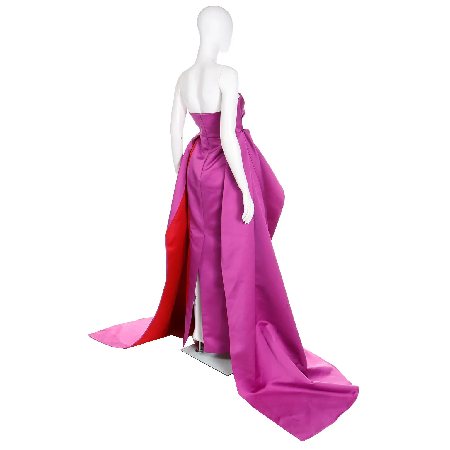 New 2022 Carolina Herrera Deadstock Strapless Red & Purple Evening Dress $5990