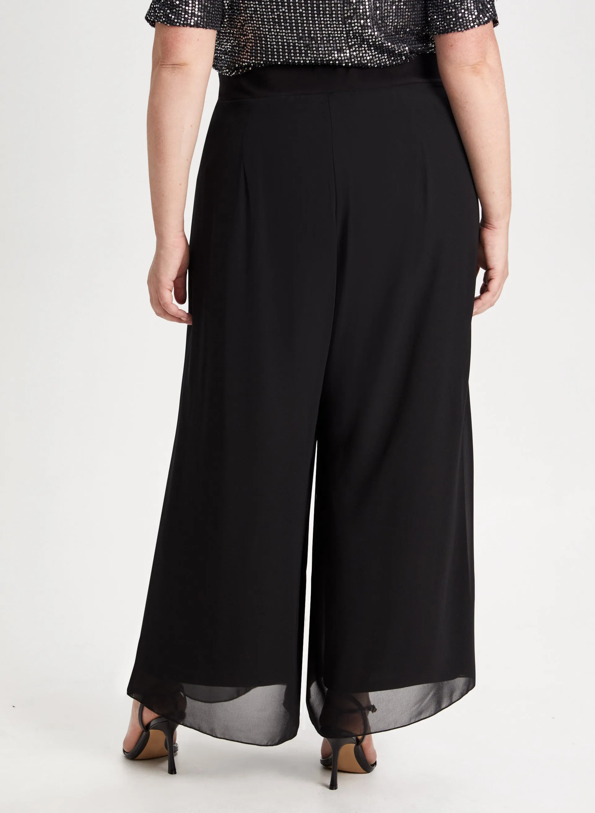 Olivia Chiffon Wide-Leg Pants