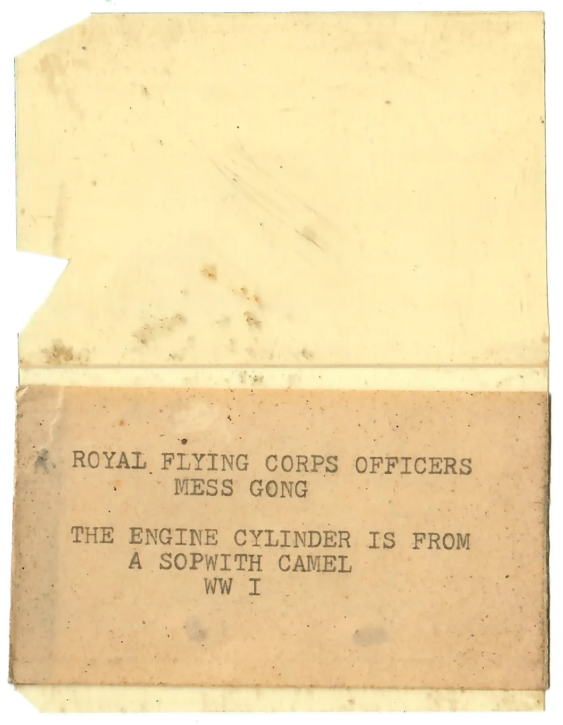 Original British WWI RFC Sopwith Camel Aircraft Rotary Engine Cylinder Head Converted to Officer's Mess Dinner Gong - Royal Flying Corps