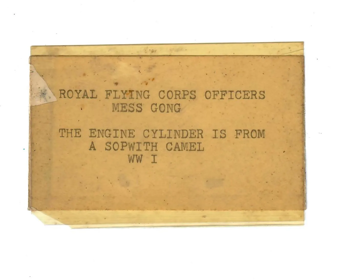 Original British WWI RFC Sopwith Camel Aircraft Rotary Engine Cylinder Head Converted to Officer's Mess Dinner Gong - Royal Flying Corps