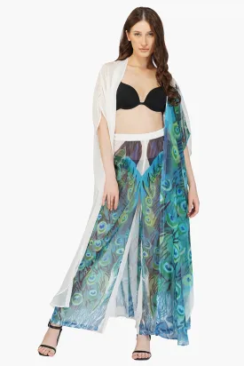 Peacock Chiffon Cover Up Pants