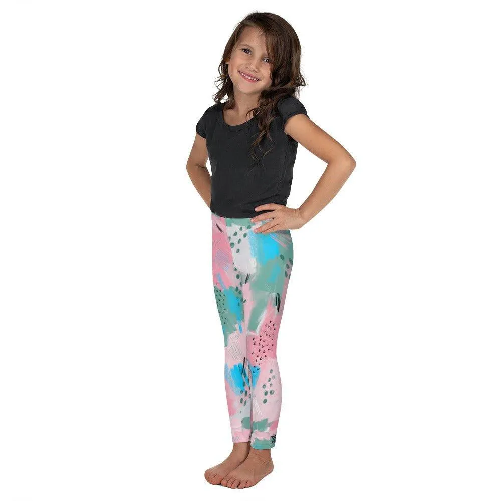 Pink Abstract Kid's Leggings